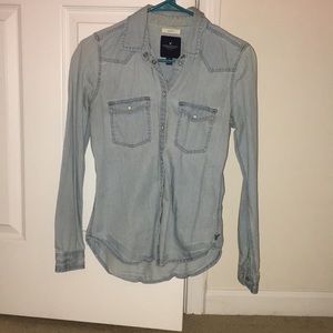 American Eagle Light Blue Denim Shirt